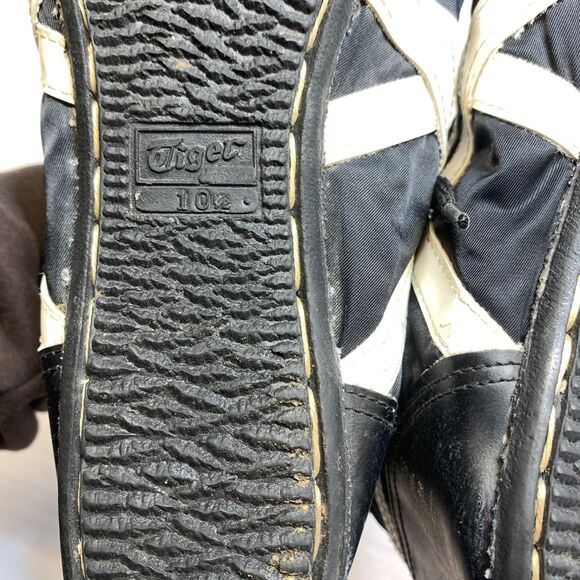 Vintage Onitsuka Tiger Wrestling Shoes Size 10.5 - Rare 70s Black/White Leather - Picture 6 of 10